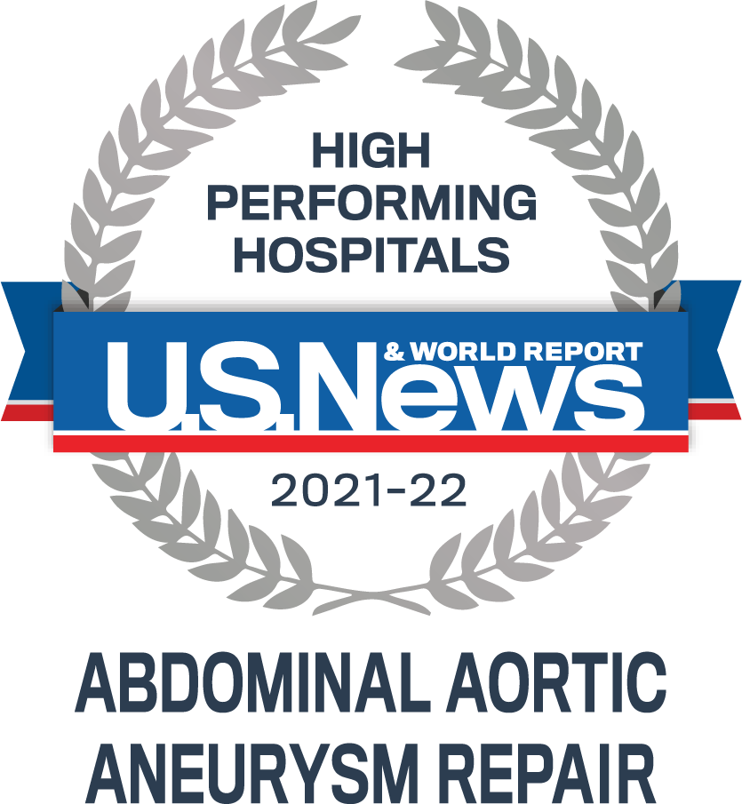 AdventHealth has been designated a U.S. News & World Report High Performing Hospital for abdominal aortic aneurysm repair for 2021-2022.