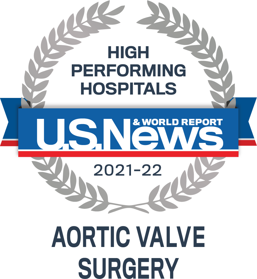 AdventHealth has been designated a U.S. News & World Report High Performing Hospital for aortic valve surgery for 2021-2022.