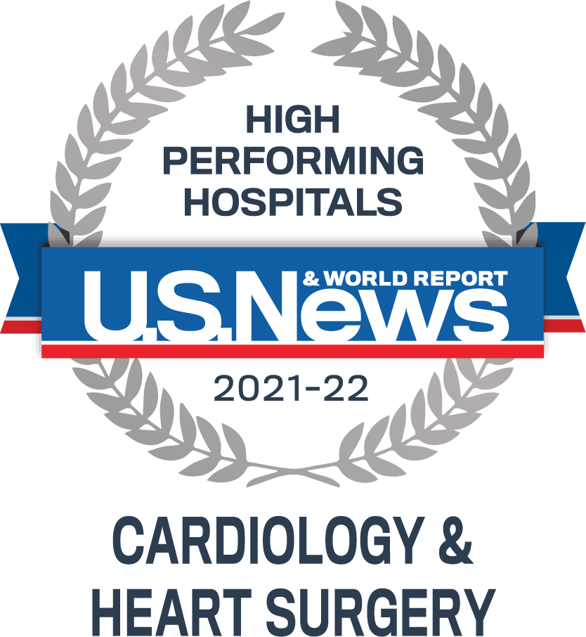 AdventHealth has been designated a U.S. News & World Report High Performing Hospital for Cardiology and Heart Surgery for 2021-2022.