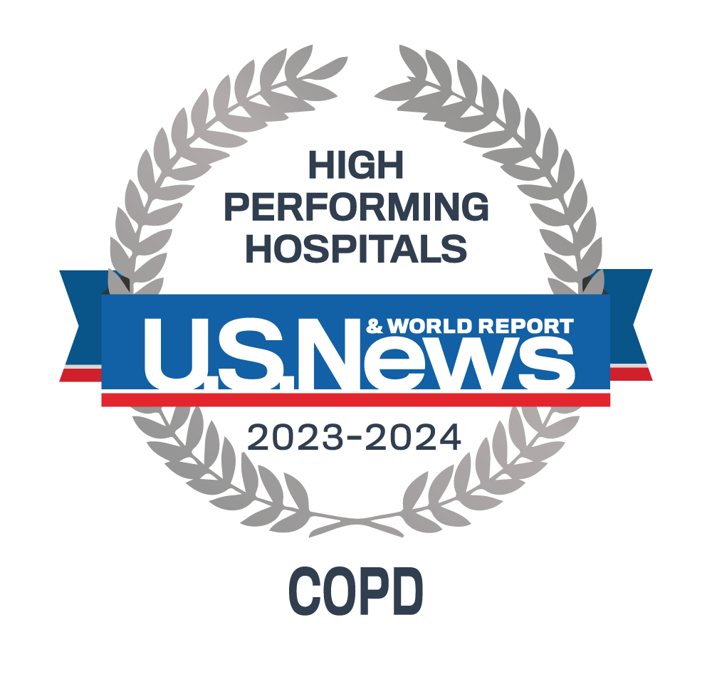 AdventHealth Orlando is recognized by U.S. News & World Report as one of America’s best hospitals for COPD treatment.