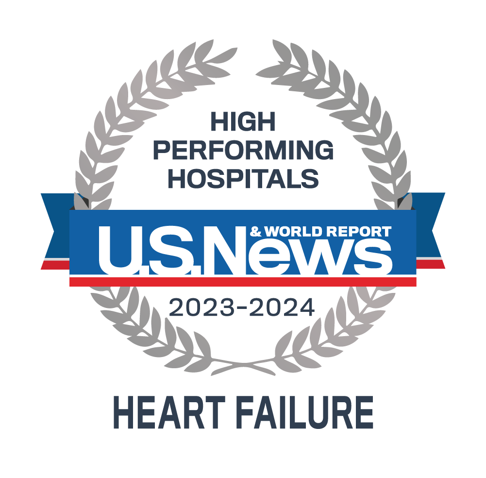 AdventHealth Orlando is recognized by U.S. News & World Report as one of America’s best hospitals for congestive heart failure treatment.