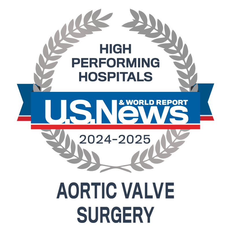 AdventHealth Orlando is recognized by U.S. News & World Report as a nationally rated leader in aortic valve surgery. 