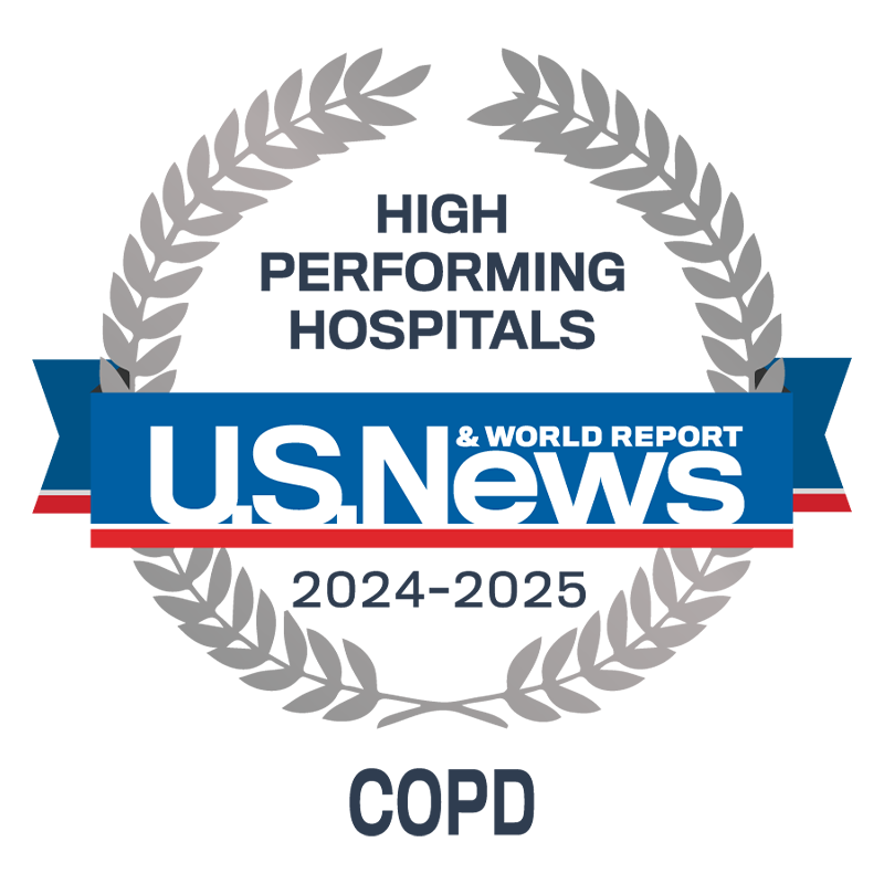 AdventHealth Orlando is recognized by U.S. News & World Report as one of America’s best hospitals for COPD treatment.