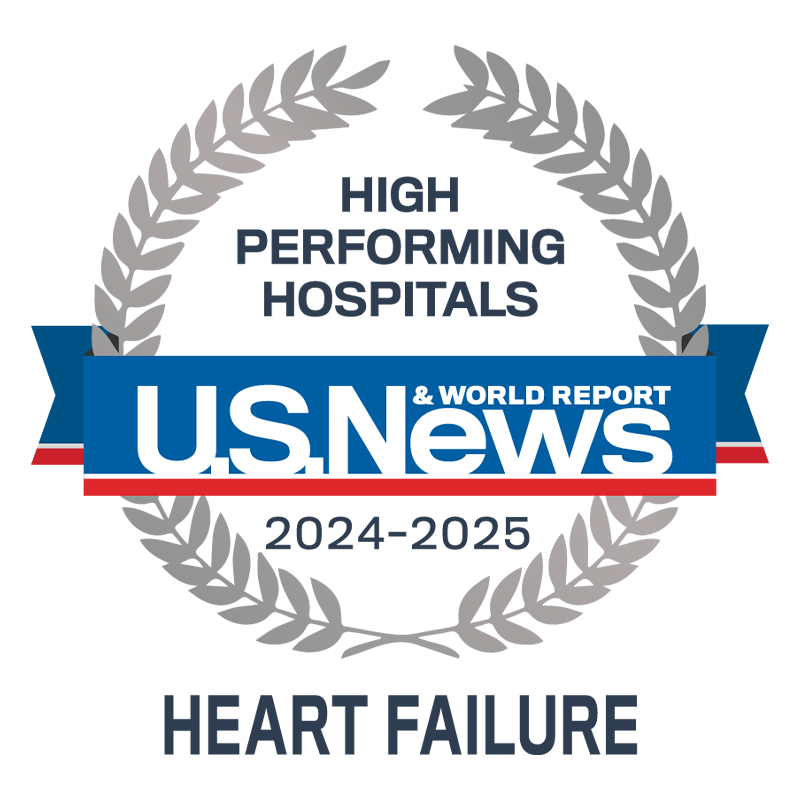 AdventHealth Orlando is recognized by U.S. News & World Report as one of America’s best hospitals for congestive heart failure treatment.