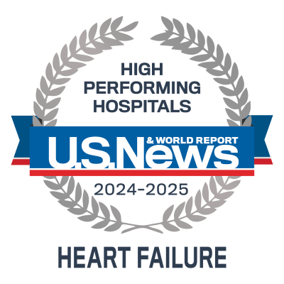 AdventHealth Orlando is recognized by U.S. News & World Report as one of America’s best hospitals for heart failure treatment.